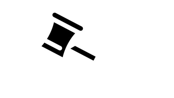 Juge procès divorce glyphe icône animation — Video