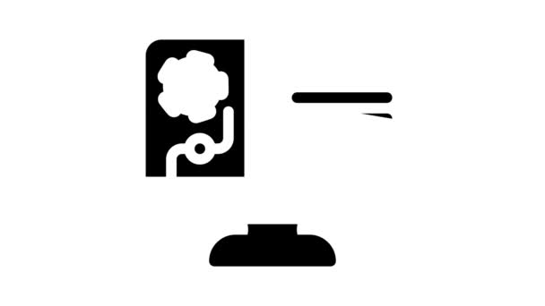 Animación de icono de glifo de procesamiento de datos — Vídeo de stock