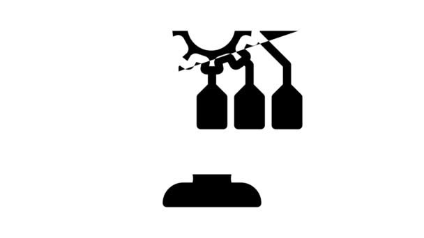 Organização do trabalho glifo ícone animação — Vídeo de Stock