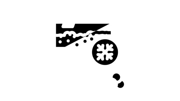 Анимация иконок гороха с замороженным растительным глифом — стоковое видео