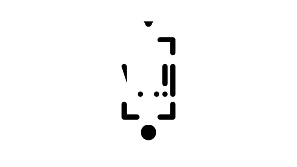 Barcode Scanner Anwendung Glyphensymbol Animation — Stockvideo