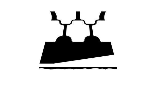 Animation des Linoleumbodens mit Glyphen-Symbol — Stockvideo