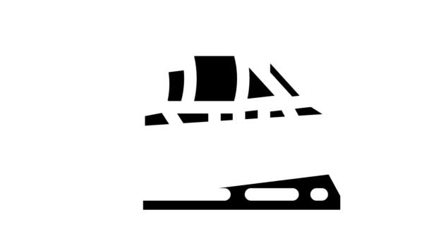 Barco en botella glifo icono de animación — Vídeo de stock