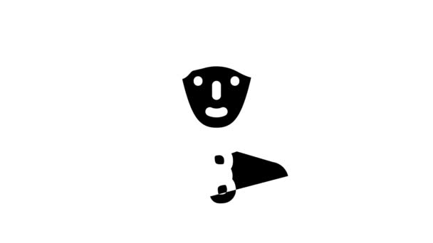 Jong mannelijk glyph pictogram animatie — Stockvideo