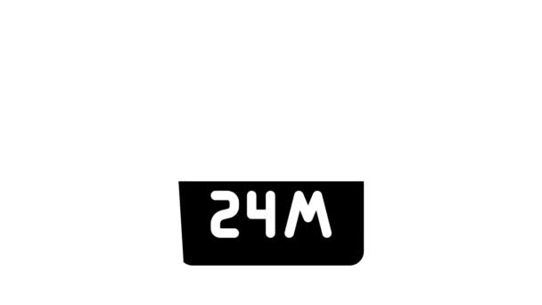 24m periode na opening pakket glyph pictogram animatie — Stockvideo