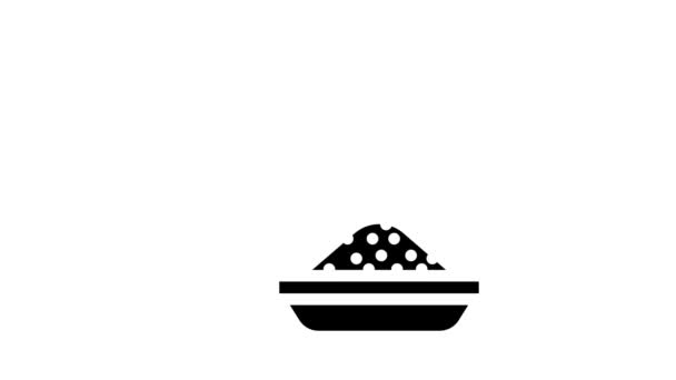 Café da manhã departamento de alimentos glifo ícone animação — Vídeo de Stock
