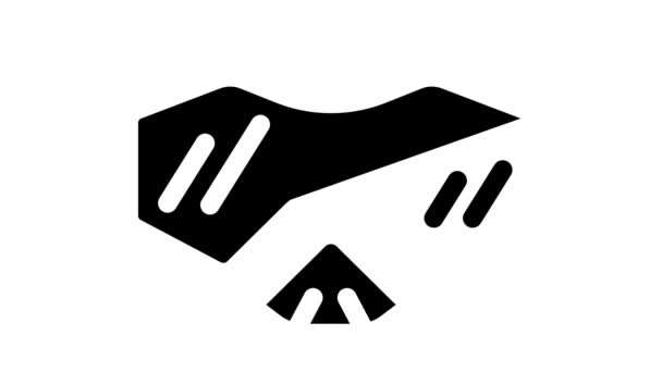 Tauchmaske Glyphensymbol Animation — Stockvideo