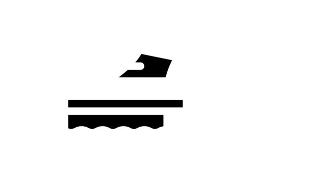 Schwimmen Wassersport Glyphen-Symbol Animation — Stockvideo