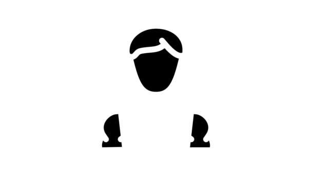 Анимация иконы спортсмена мужской линии — стоковое видео