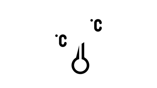 Temperatuurbegrenzing pictogram animatie — Stockvideo