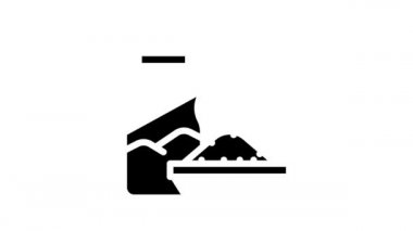 Kahvaltı yemek bölümü çizgi ikonu canlandırması