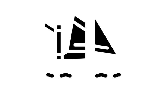 Voile ligne de sport nautique icône animation — Video