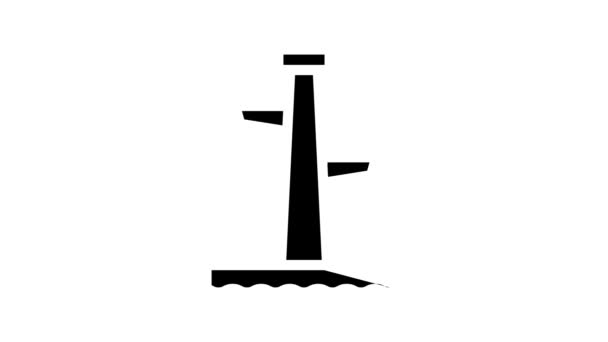 Animação ícone de linha de torre de salto — Vídeo de Stock