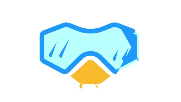Máscara de mergulho ícone de cor animação — Vídeo de Stock