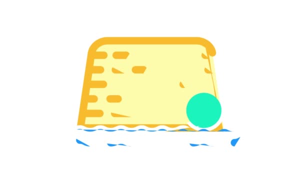 Water polo color icon animation — Stock Video
