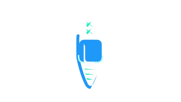 Kayak sport acquatici colore icona animazione — Video Stock