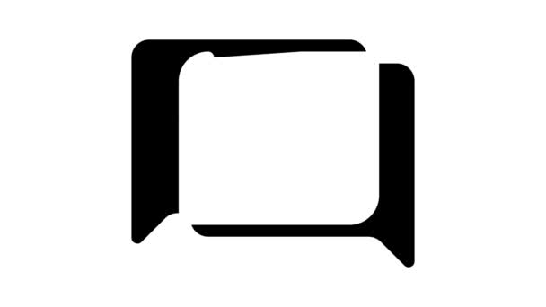 Menselijke discussie glyph pictogram animatie — Stockvideo