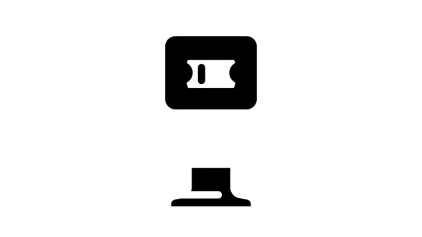 Animation des Glyphen-Symbols für Fahrkartenautomaten — Stockvideo