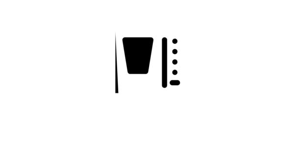 Máquina de café glifo icono de animación — Vídeo de stock