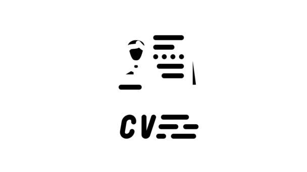 Persoonlijk profiel cv lijn pictogram animatie — Stockvideo