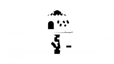 Ağaç evi çizgi simgesi canlandırması