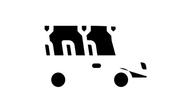 Safari bil linje ikon animation — Stockvideo