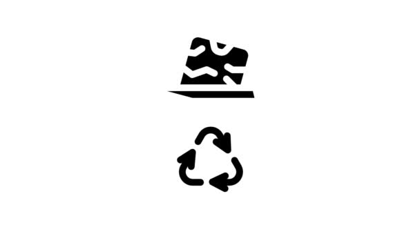 Reutilizar la animación icono de línea de residuos sólidos — Vídeo de stock