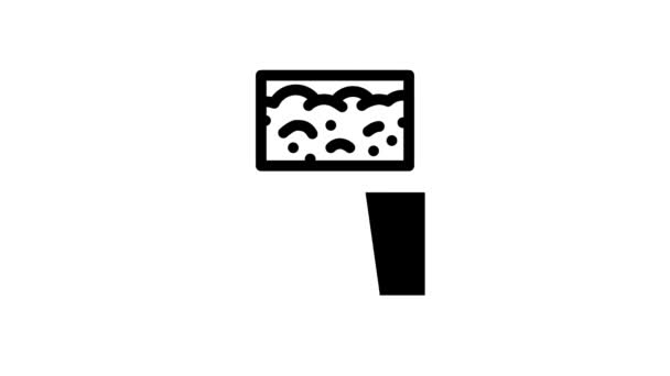 Patlamış mısır makinesi çizgi simgesi canlandırması — Stok video