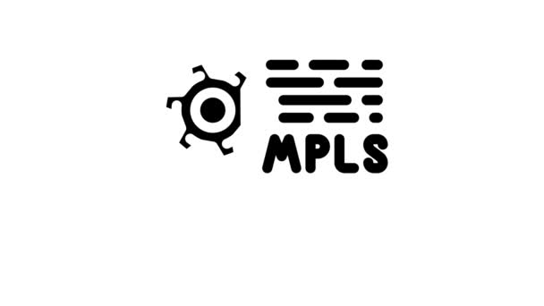 Animación de iconos de línea de protocolo mpls — Vídeo de stock