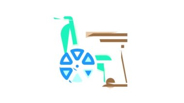 Engelli renk simgesi canlandırması için mobilyalar