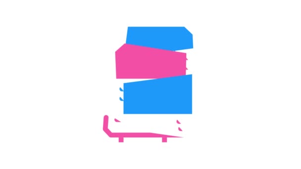 Nestandardní animace ikon barev nábytku — Stock video