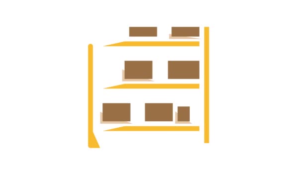 Muebles de almacén color icono animación — Vídeo de stock