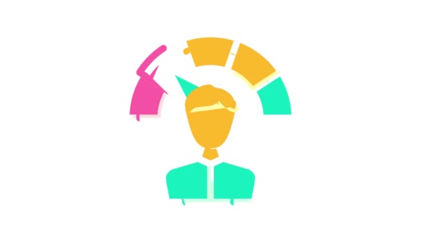 Animación de icono de color nivel de empleado negativo — Vídeo de stock