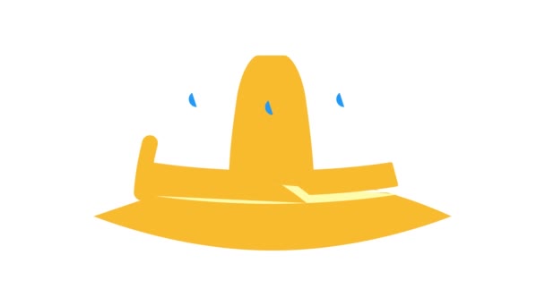 Sombrero cazador color icono de animación — Vídeos de Stock