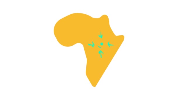 África continente color icono animación — Vídeo de stock