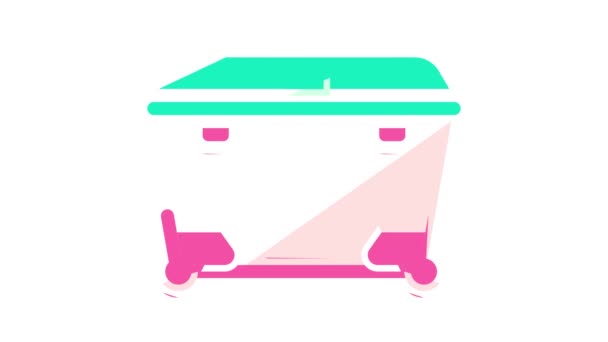 Resíduos recipiente cor ícone animação — Vídeo de Stock