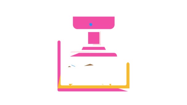 Presionando la animación icono de color de residuos sólidos — Vídeo de stock