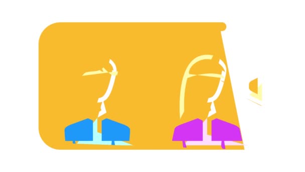 Konference prostřednictvím animace ikon mobilních barev — Stock video