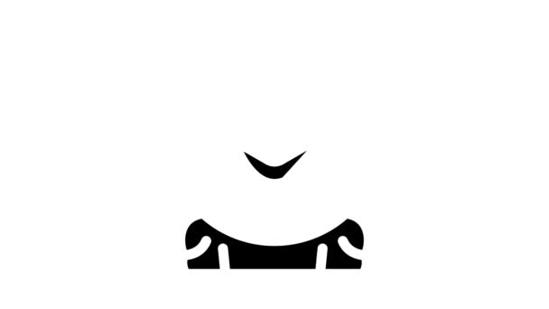 Ridder fantasie karakter glyph pictogram animatie — Stockvideo