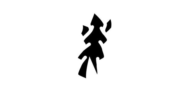 Japanese kelp seaweed glyph icon animation — Stock Video