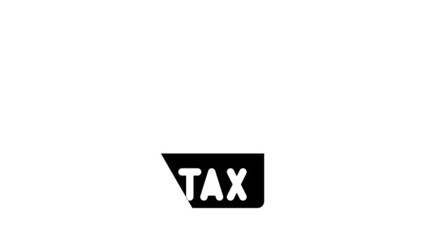 税金グリフアイコンアニメーションの入金 — ストック動画