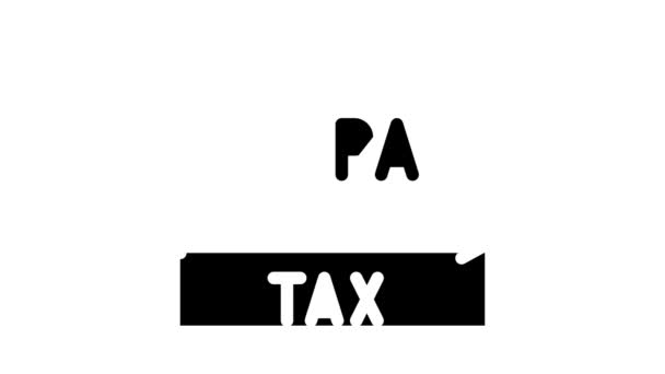 Infographic tax glyph pictogram animatie — Stockvideo