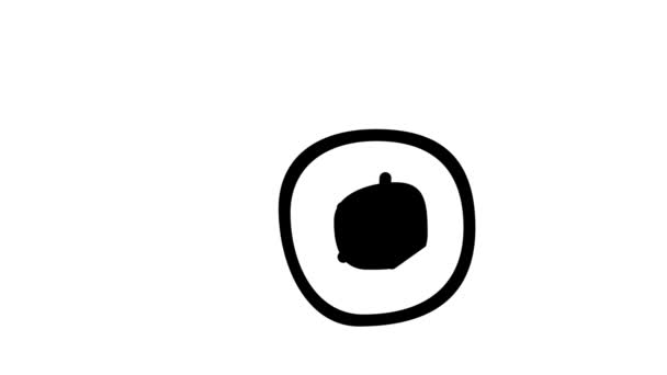 Kiwi gyümölcs glyph ikon animáció — Stock videók