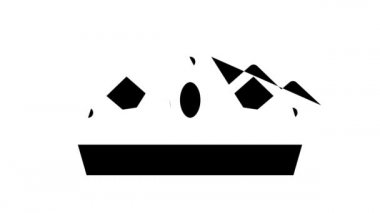 taç peri masalı çizgi simgesi canlandırması