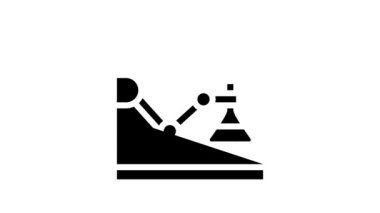 Laboratuvar robotu çizgi simgesi canlandırması