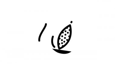 papayas meyve çizgisi simgesi canlandırması