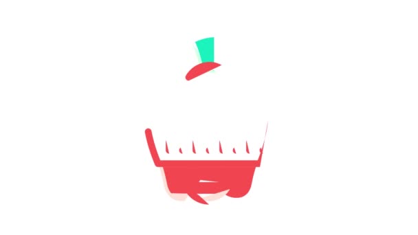 Zegar kuchnia kolor ikona animacja — Wideo stockowe