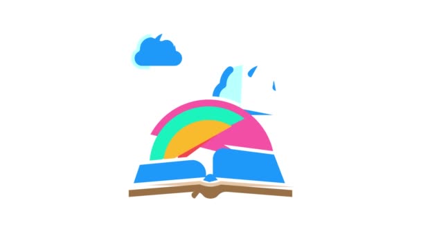 Story book tale color icon animation — 비디오