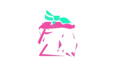 Hasarlı hediye rengi canlandırması