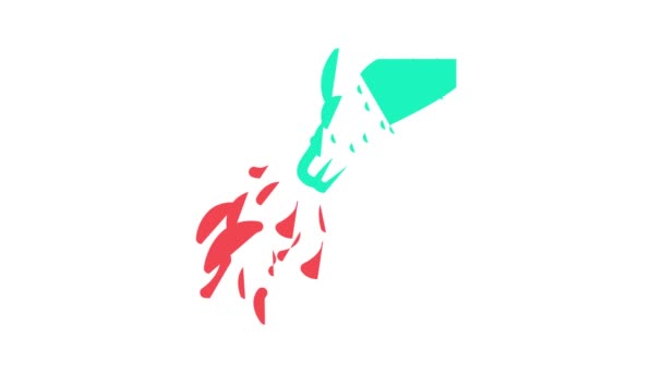 Smok bajki kolor ikona animacja — Wideo stockowe